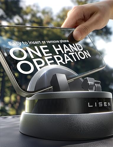 Miniatura 5 de LISEN Soporte para teléfono celular de 360 grados, giratorio, giratorio de 360 grados, soporte de teléfono para salpicadero de automóvil, apto para