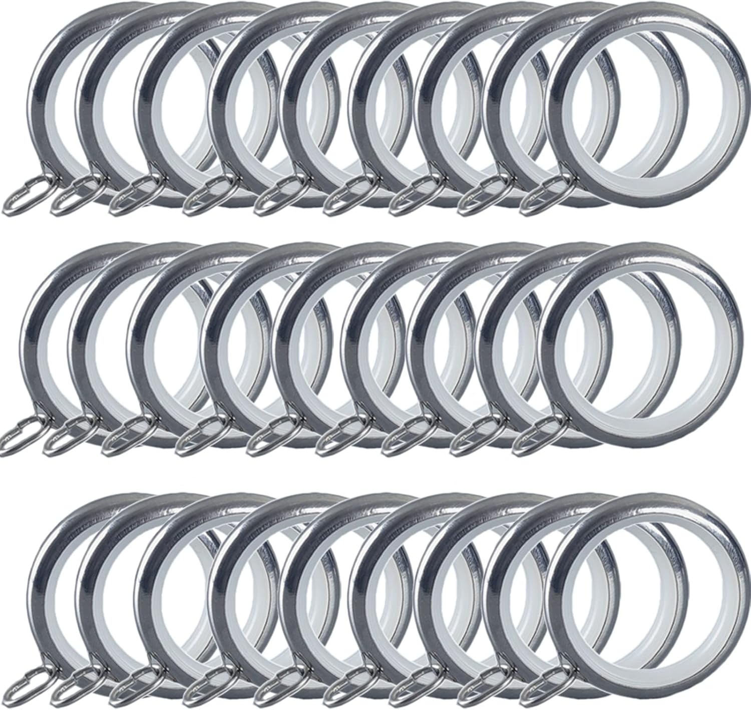 30PCS Shower Curtain Rings Hooks Decorative Liner Ring for Bathroom Hanging Rods Easy Glide Rings Bath Room Accessory,d (F)