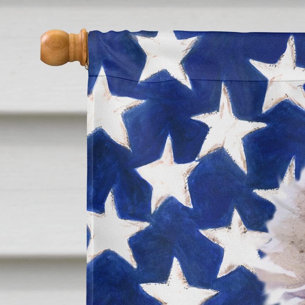 Caroline's Treasures BB9665CHF Poodle Patriotic House Flag Large Porch Sleeve Pole Decorative Outside Yard Banner Artwork Wall Hanging, Polyester, House Size, Multicolor
