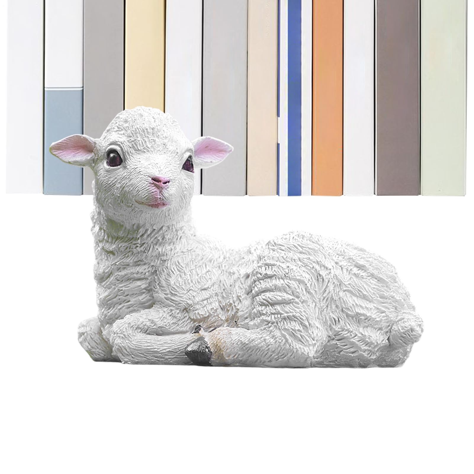 Statue de mouton réaliste, décoration de jardin et ornement d'animal d'extérieur en résine