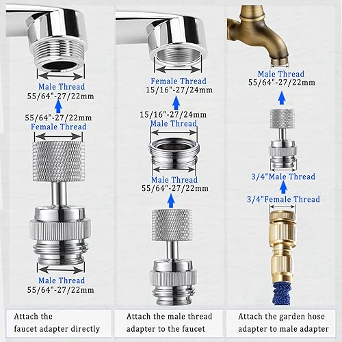 Miniatura 3 de Aireador de grifo para adaptador de grifo de fregadero Adaptador de manguera de jardín Aireador de fregadero - Adaptador de grifo a manguera