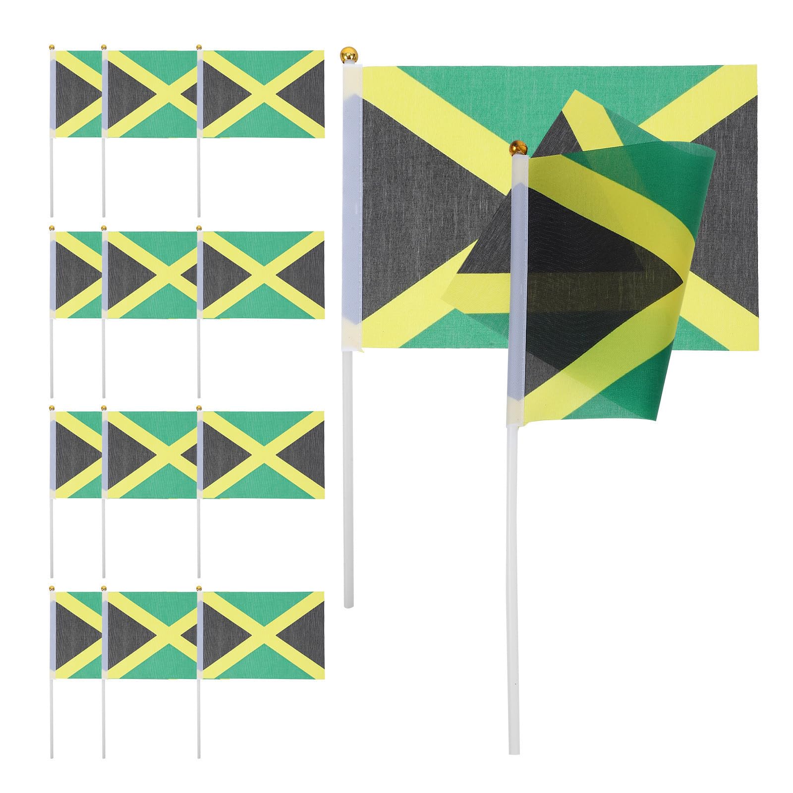 Banderas de Jamaica de poliéster con palo para ambientar fiestas