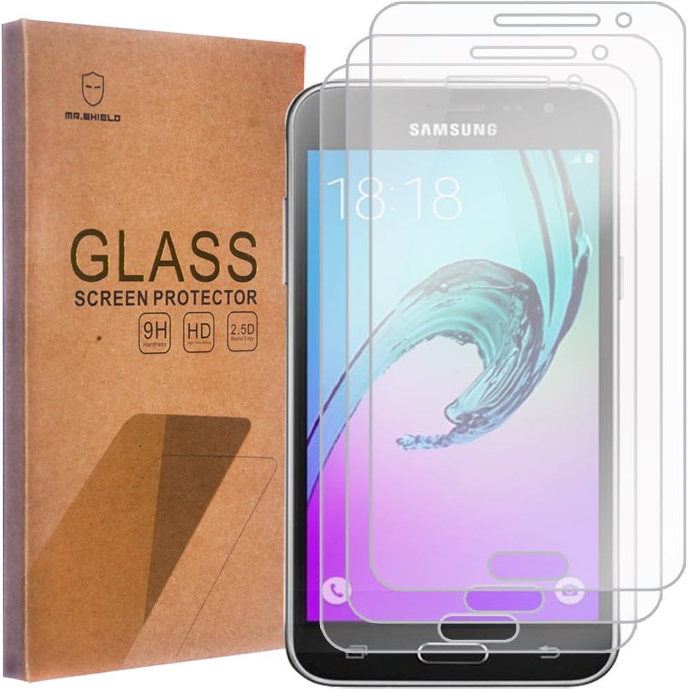 Mr.Shield [3-PACK] Designed For Samsung Galaxy J3 Sky 4G LTE [Tempered Glass] Screen Protector with Lifetime Replacement