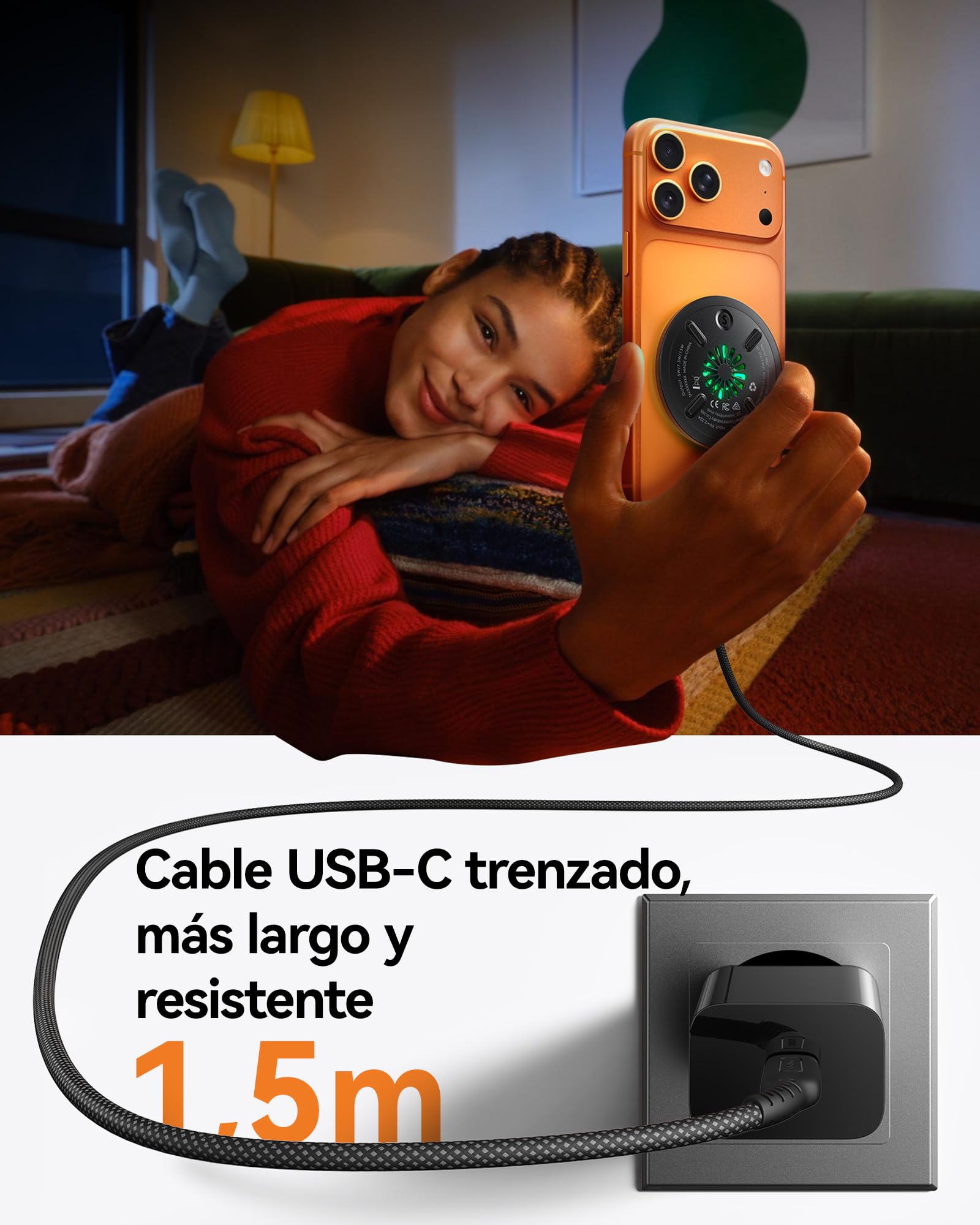 INIU Cargador Inalámbrico iPhone, Oficial Qi2 Certificado 15W Base Carga Rápida Wireless Charger de mag-Safe con Ventilador de Enfriamiento para iPhone 17-12 y AirPods, Ideal Viaje Mesita Escritorio