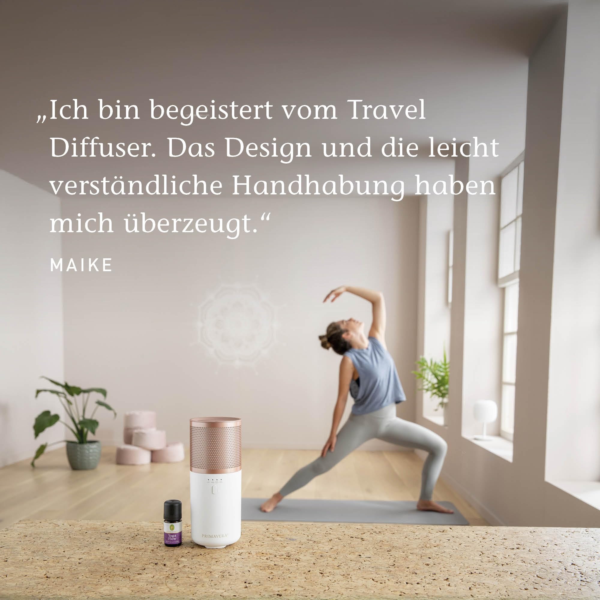 Primavera Aroma Vernebler Traveller – kabellos, kompakt, vielseitig – elektrische Duftlampe, Diffuser, Raumduft – für ätherische Öle und Duftmischungen – Aromatherapie
