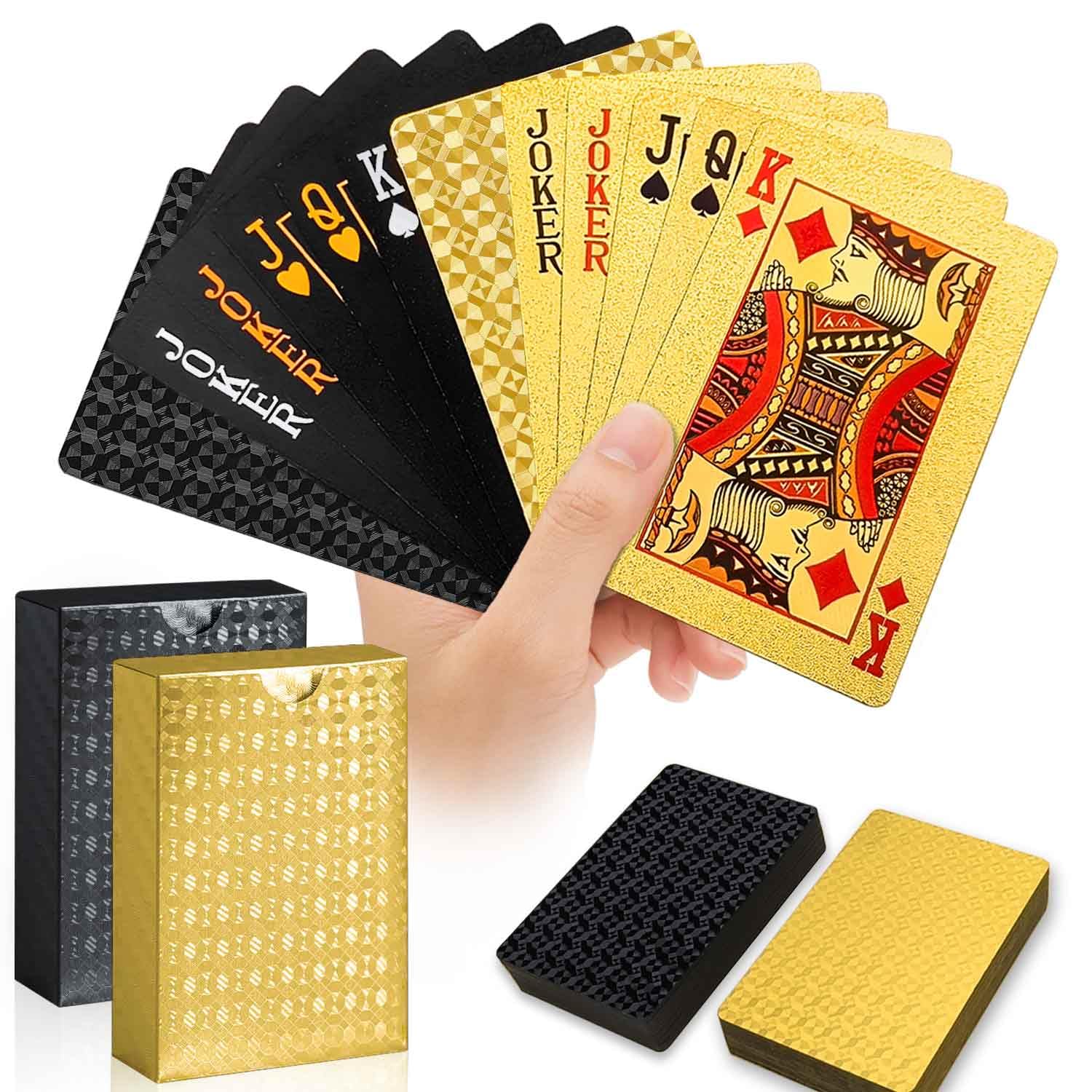 Plastikowe Karty do Gry 2 Sztuki, Wodoodporne Karty do Pokera, Profesjonalna Talia Kart, Czerwone Standardowe Talie Kart do Gry w Texas, Go Fish, Hearts, Blackjack, Canasta Gry Karciane