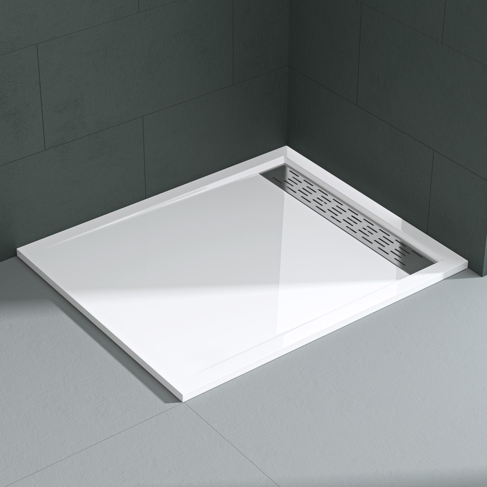 Mai & Mai Plato de Ducha Rectangular 100x120 cm Blanco | Acrílico de Diseño Moderno | Altura 5 cm | Antideslizante | Xetro04