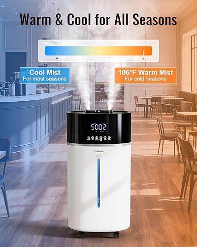 Miniatura 2 de Yokekon Humidificador de niebla fría y cálida para habitación grande, humidificadores de 4.76 galones18 litros para el hogar de 2500 pies cuadrados,