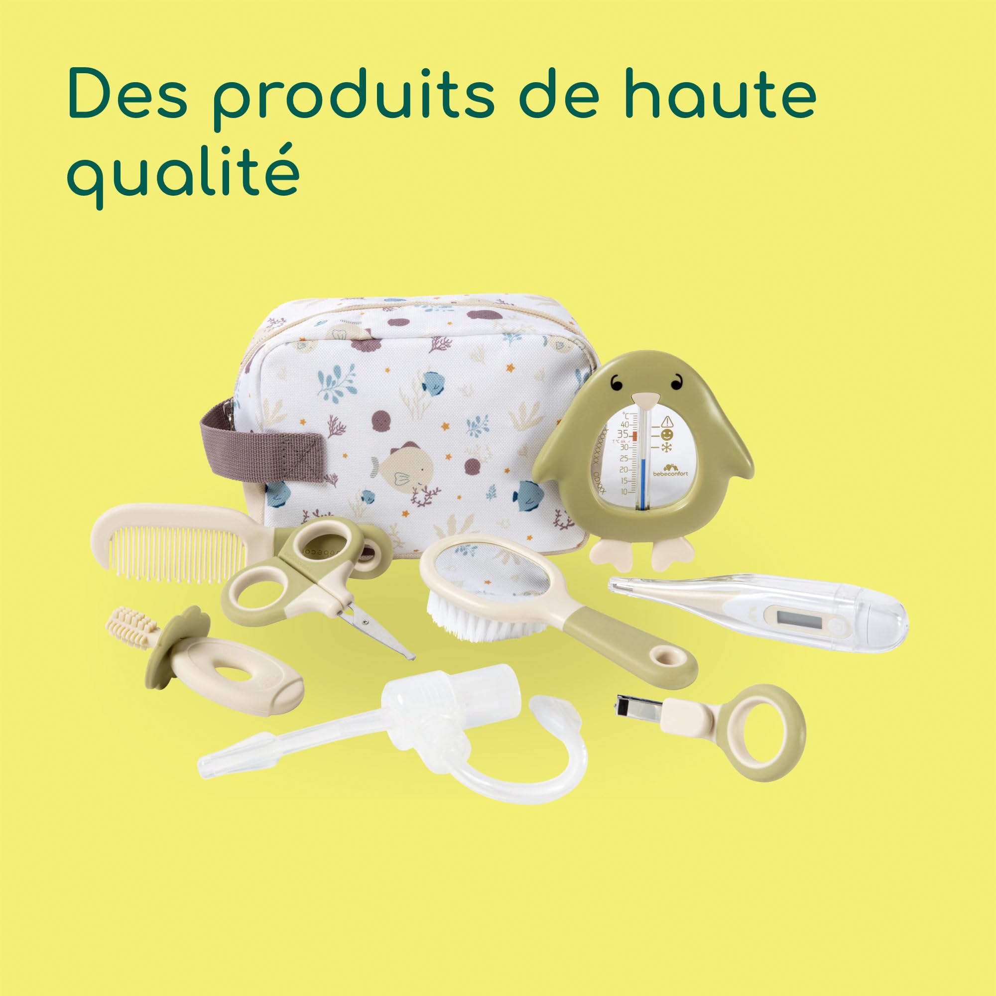Bebeconfort Trousse de toilette bébé Essential Care, kit de soins pour bébé dès la naissance, idéal pour voyager, trousse incluse, Under the Sea