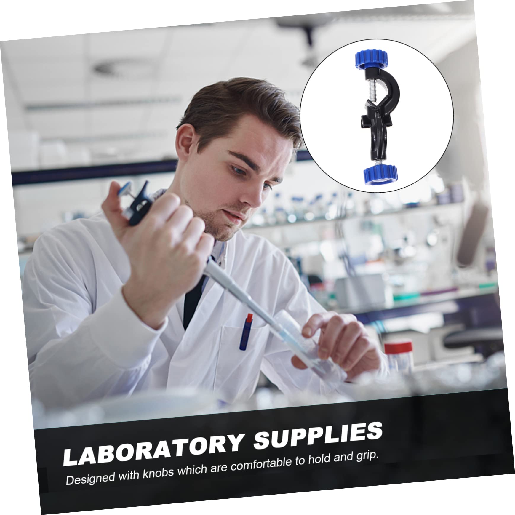 ULTECHNOVO 2pcs Cross Clip Double Top Wire Head Stand Clamp Test Tube Holder Clamp Bracket Head Clip Fixture Bosshead Clamps Holder Lab Stand Clamp Holder Cleaning Brush Aluminum Alloy