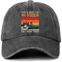 Funny Cycling Cap That's What I Do I Ride and I Know Things Colorful Printed Baseball Cap Adjustable Cotton Baseball Hat for Men Women Trendy Birthday Gift for Cycling Lover Camper Friend