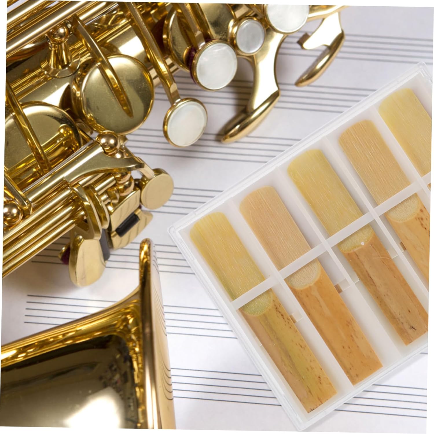 Abaodam 5sets Clarinet Clipper Compact Clarinet Instrument Accessory Handmade Reeds 10pcs*5