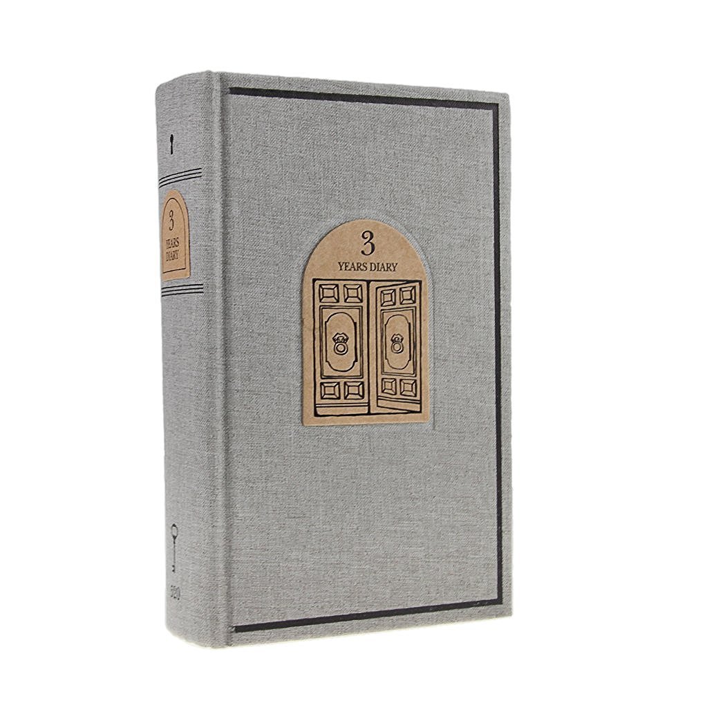 Doshop Hardback 3 Years Dictionary Book Diary Notebook with Different Doors in Every Month Dayly Weekly Monthly Personal Diary-Blue Office Product