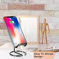 Vista 45 de Paquete de 2 soportes para teléfono celular para escritorio, bonito soporte de metal dorado para teléfono celular, accesorios de escritorio