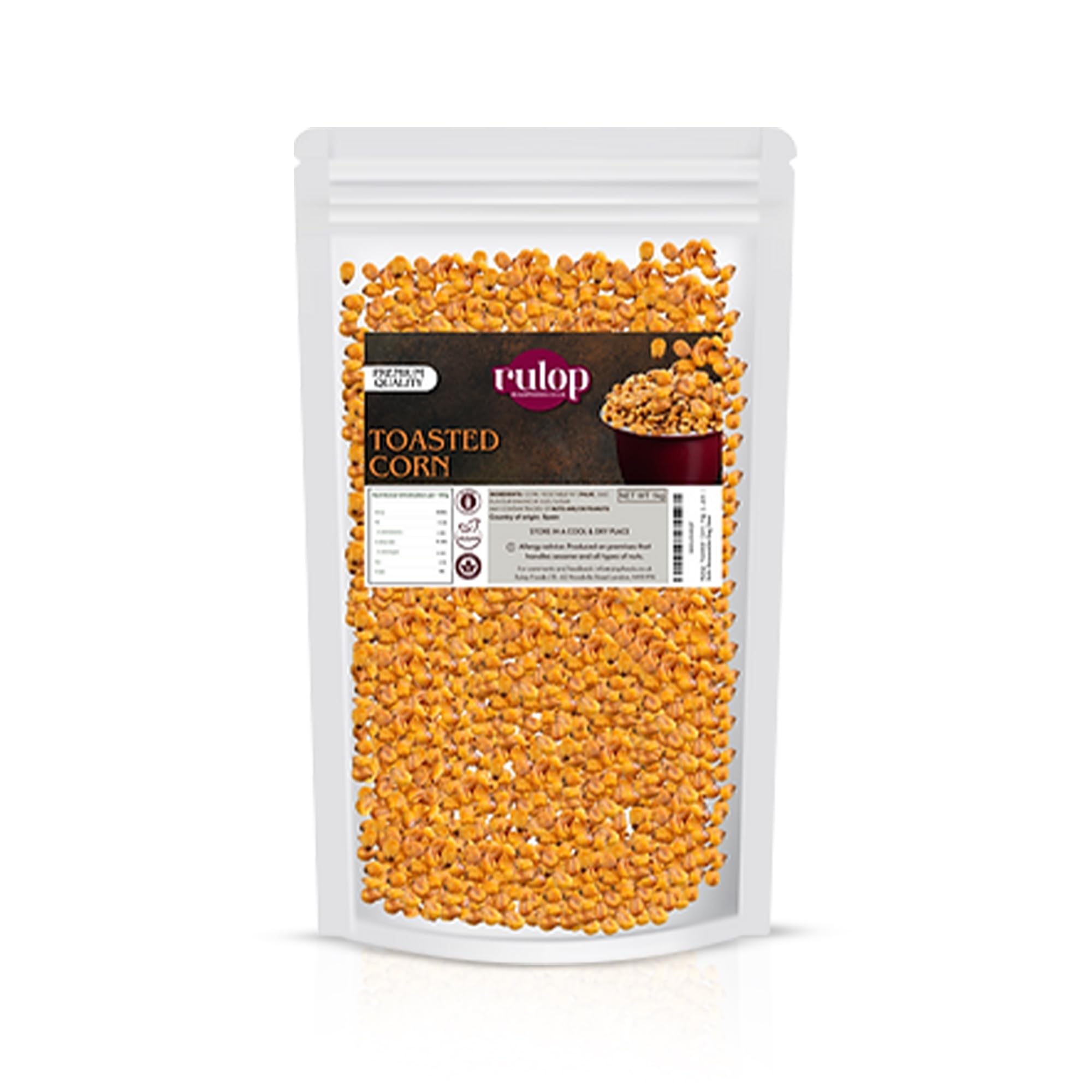 Toasted Corn 1kg | Salt Flavour | Roasted Salted Corn Nuts Kernels | Premium Fresh Crispy Crunchy Authentic Spanish Savoury Snack | Bulk Resealable Bag