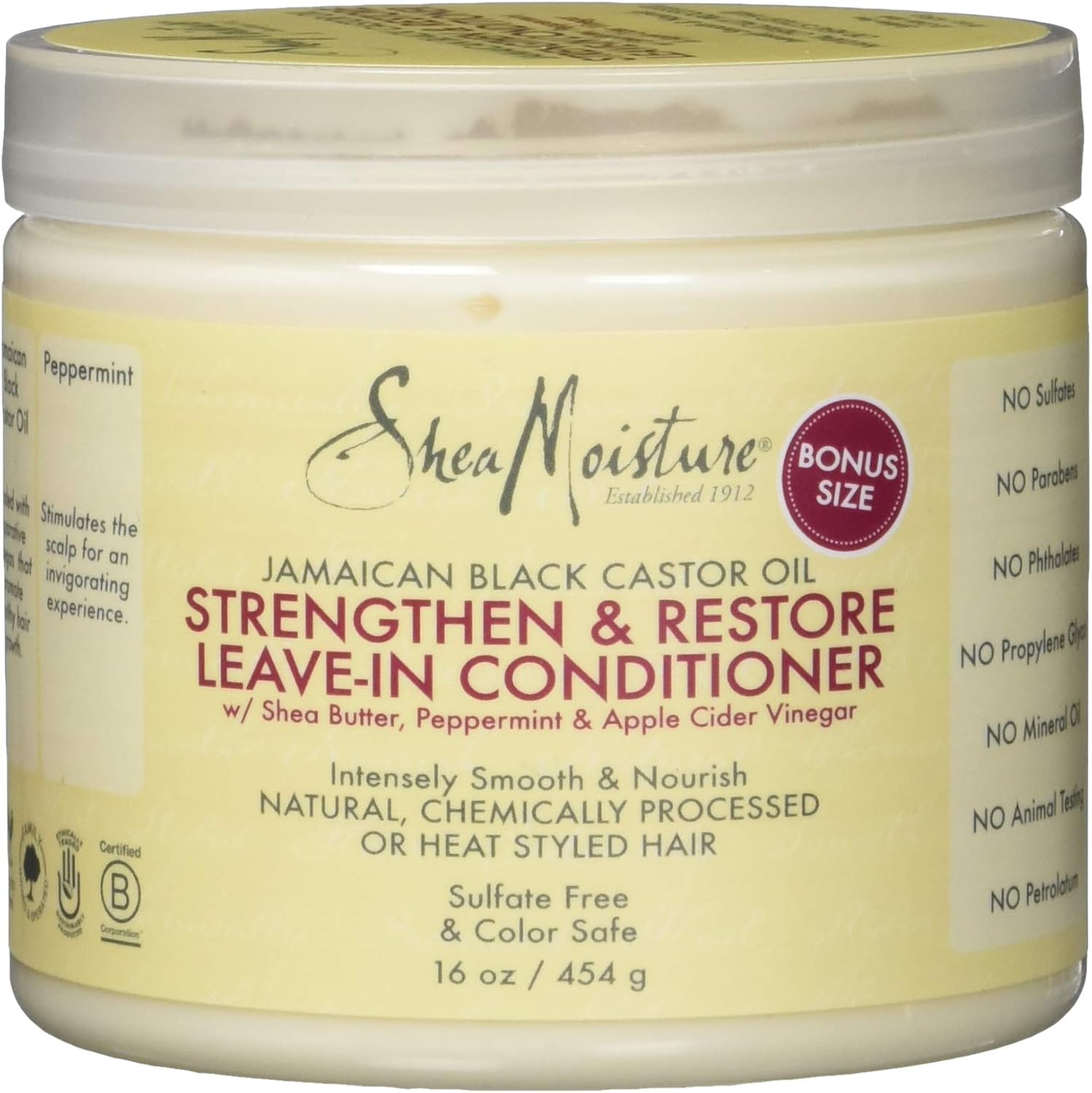 Shea Moisture Jamaican Black Castor Oil Strengthen/Grow and Restore Leave-In Conditioner 454g