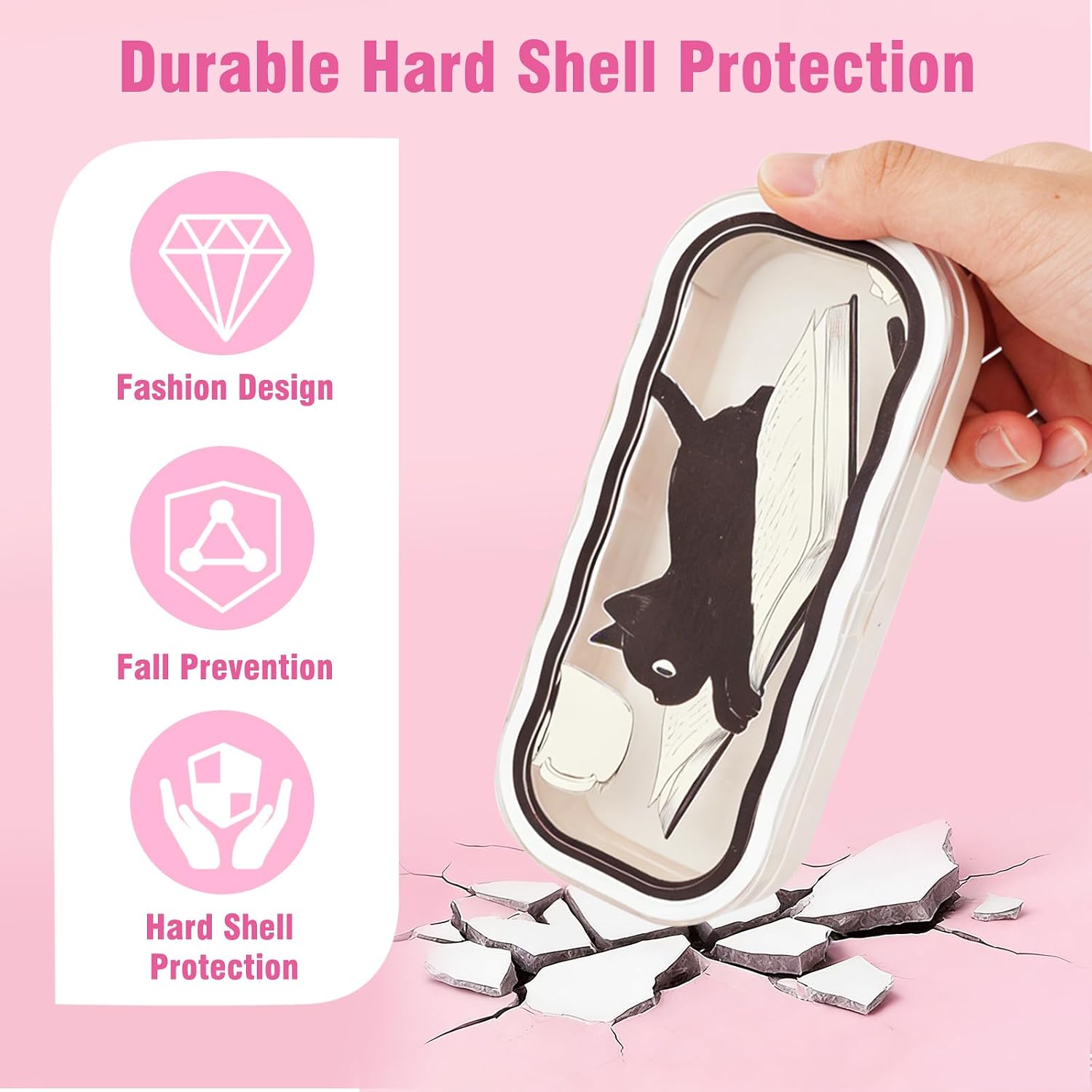 3 Pack Glasses Case Hard Shell, Pink Bow Plastic Eye Glasses Case, Clear Eyeglass Case Cute Holder for Sunglasses and Reading Glasses, Clear Reading Eye Glass Cases for Women