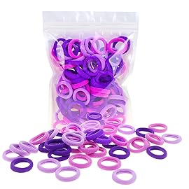 100 Pack Purple colorful Nylon Small Elastics Hair ties Toddlers\' Ponytail holder