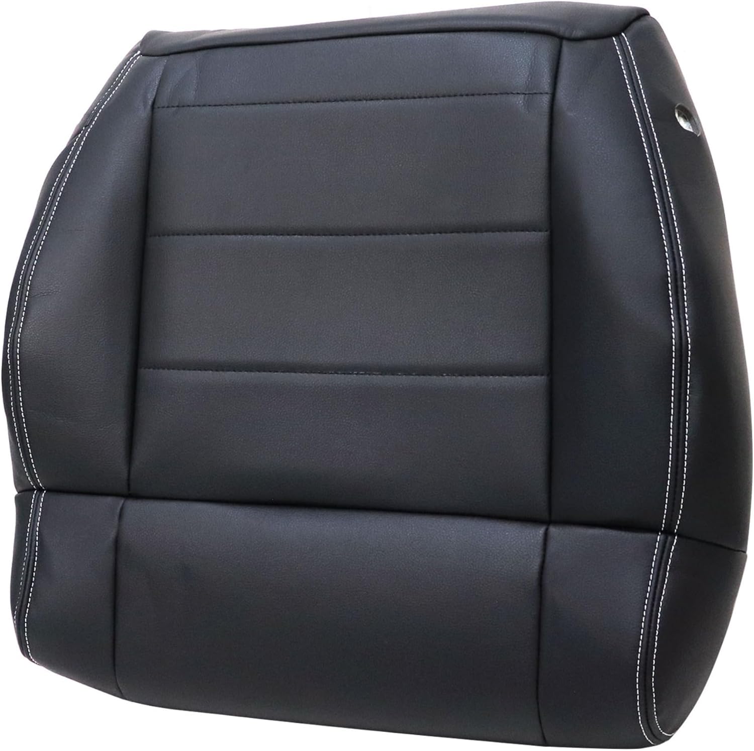 Front Driver Bottom Replacement Leather Seat Cover Black Compatible with Jeep Wrangler Sahara Rubicon 2008 2009 2010 2011 2012