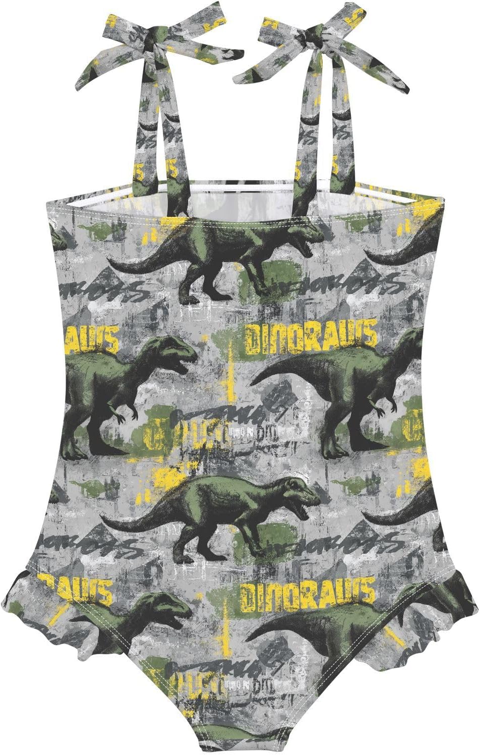 visesunny Toddler Girl Swimsuit Adjustable Strap Swimwear Cool Dinosaur Silhouettes Bathing Suits for Girls 18M-6Y