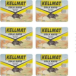 COLA RATO RATOEIRA ADESIVA ARMADILHA PEGA RATOS KELLMAT KELLDRIN - KIT 6 UNIDADES