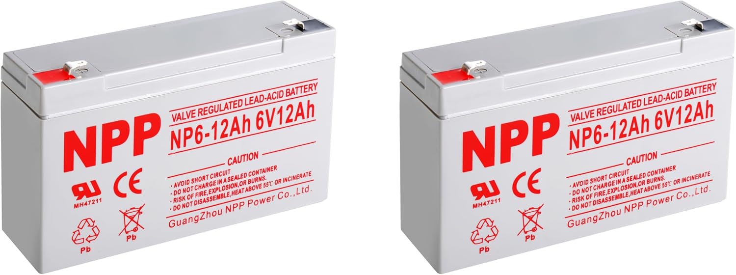 NPP NPPower NP6-7Ah F1 6V 7Ah SLA Sealed Lead Acid Rechargeable Battery 6 Volt Kid Trax Dodge Viper Audi TT Blue Frozen 4x4 Frozen Twinkling Lights Scooter with F1 Terminals
