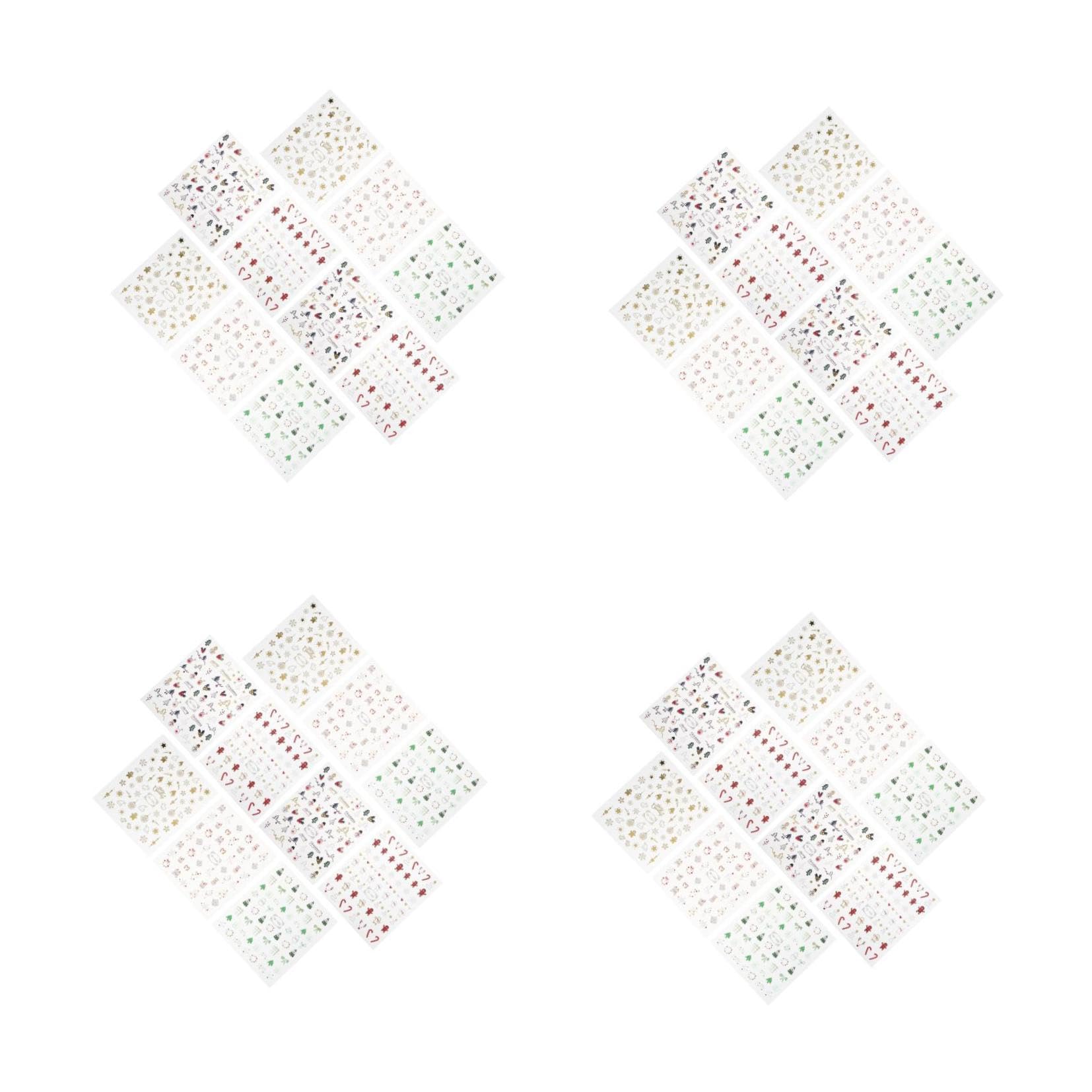40 Hojas Pegatinas Uñas Navidad Pegatinas Decorativas Autoadhesivas para Manicura Diseño Festivo de y Flores para Uñas Gel y Esmalte