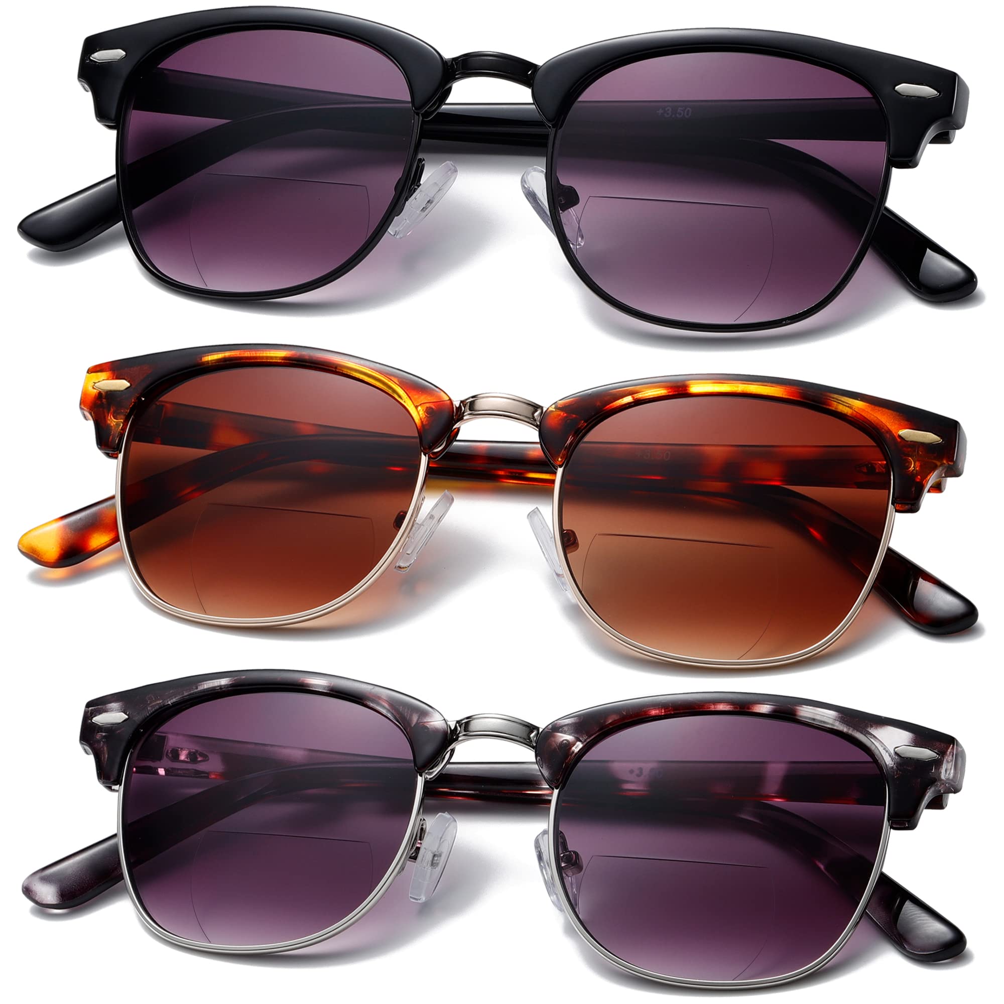 ZXYOO 3-Pack Bifocal Reading Sunglasses