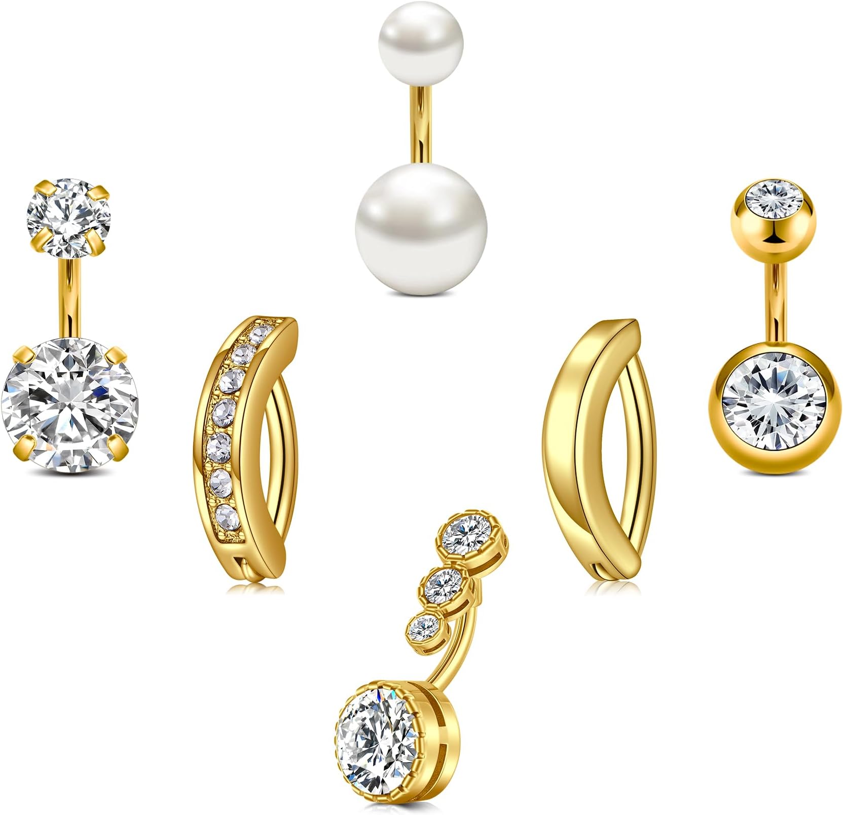 VCMART Belly Button Ring Short Bar Belly Ring Short Belly Button Rings Surgical Steel 6mm Belly Rings for Women Small Belly Button Piercing Navel Rings Piercing Jewelry