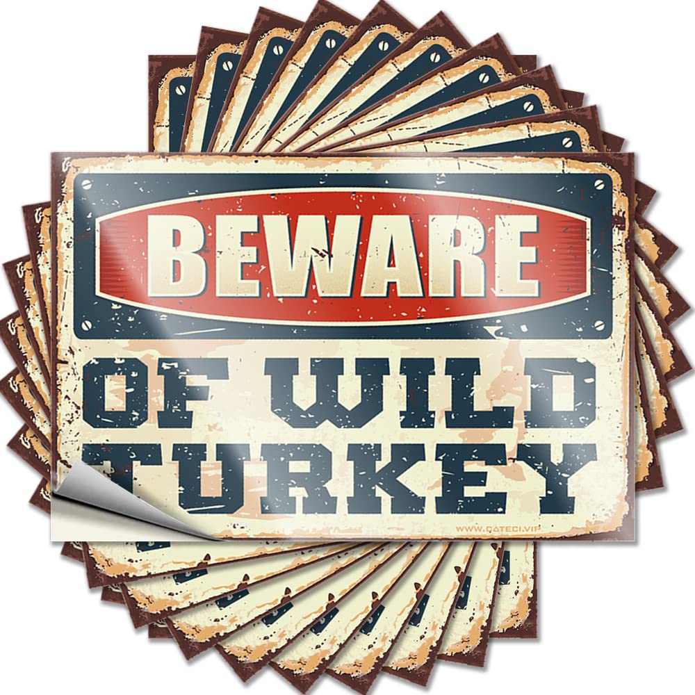 Tiki Decorations Tattoos Garage | Beware of Wild Turkey Lover Man Sticker Pack(6X9CM)
