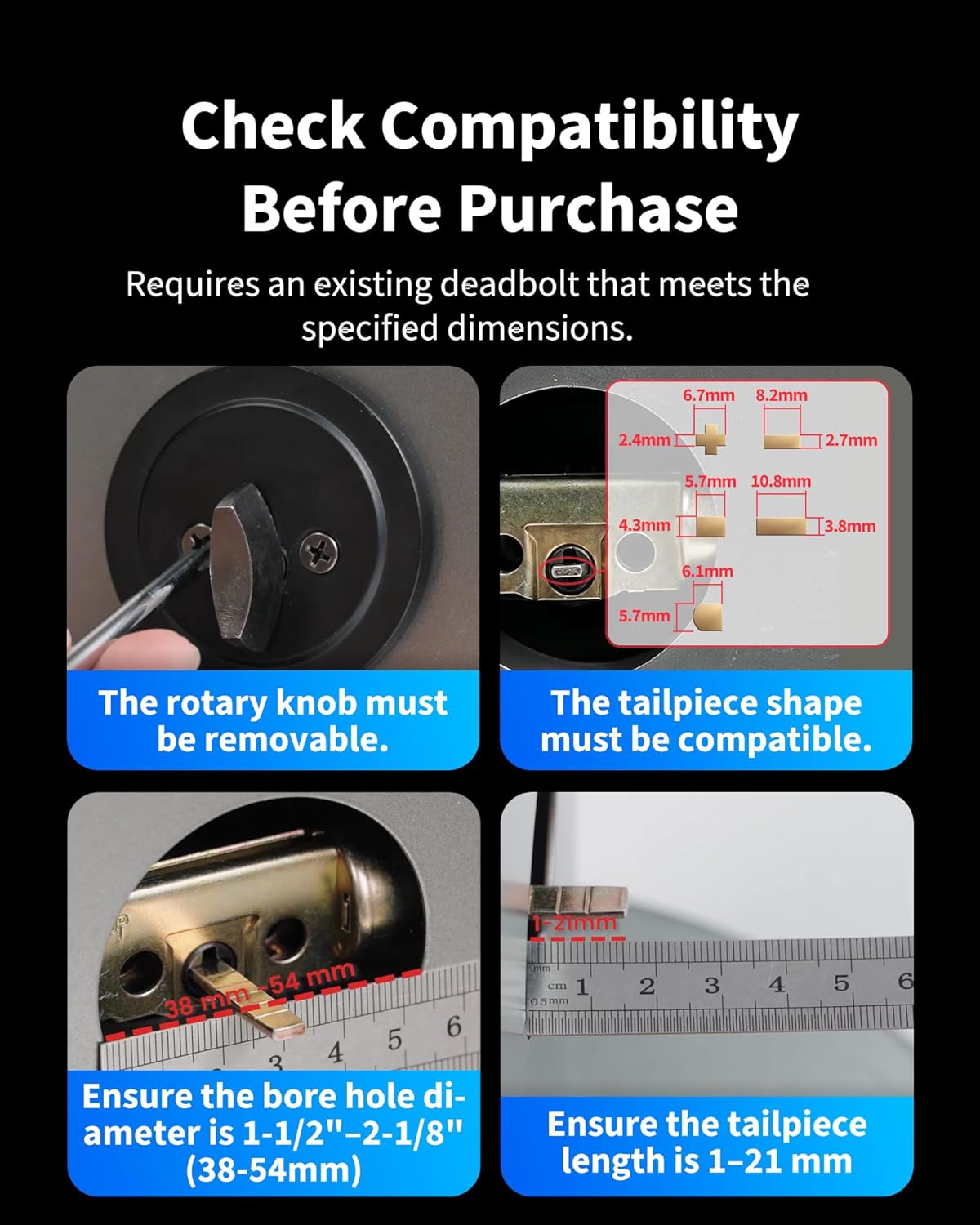 Aqara Smart Retrofit Lock, Fingerprint Keyless Entry Door Lock, Retrofit Your Existing Deadbolt, U200 Upgraded Version Black