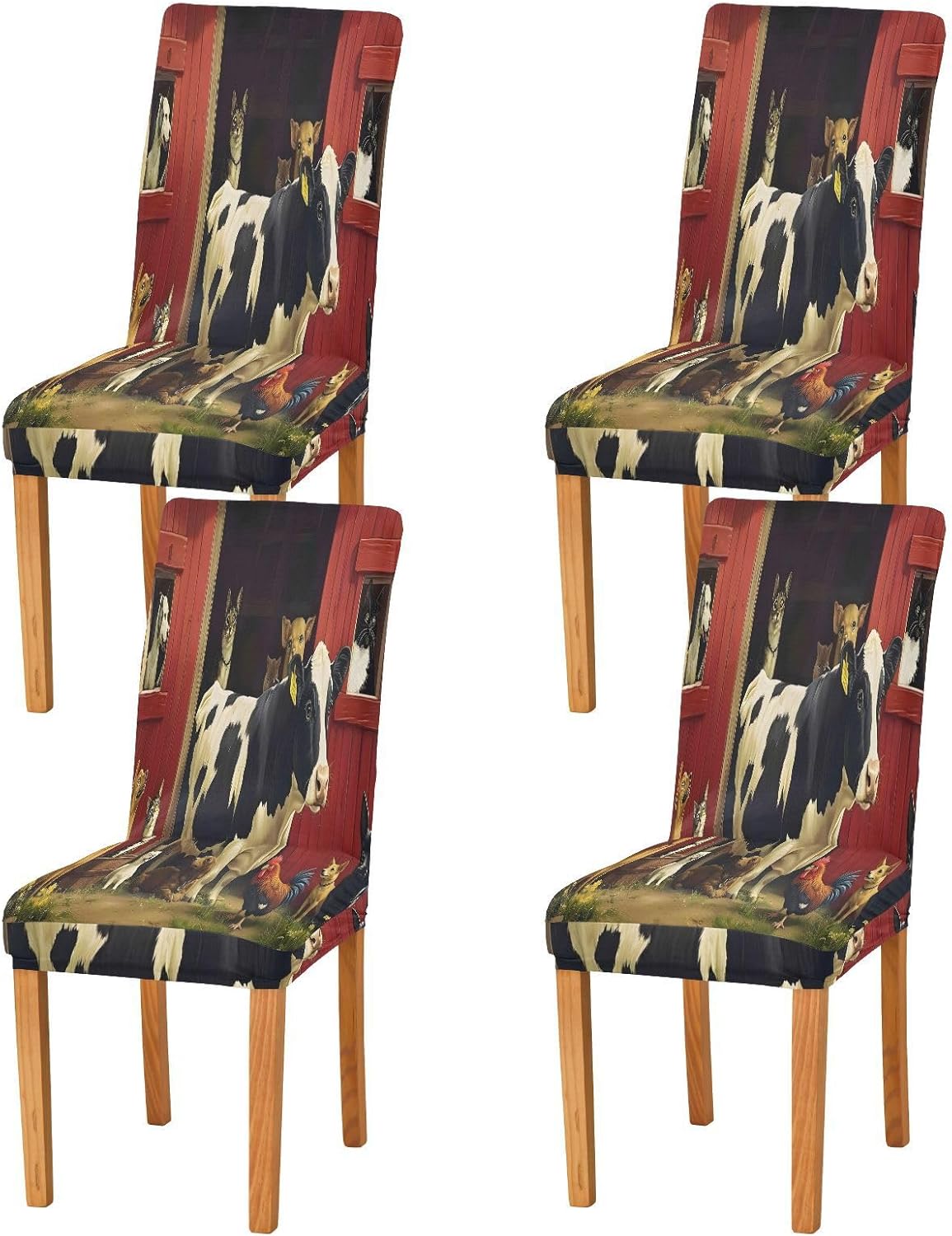 ALAZA Chair Covers for Dining Room, Smiling Christmas Snowman Stretch Chair Cover Sets Chair Protector Removable Washable for Ktichen Restaurant Hotel