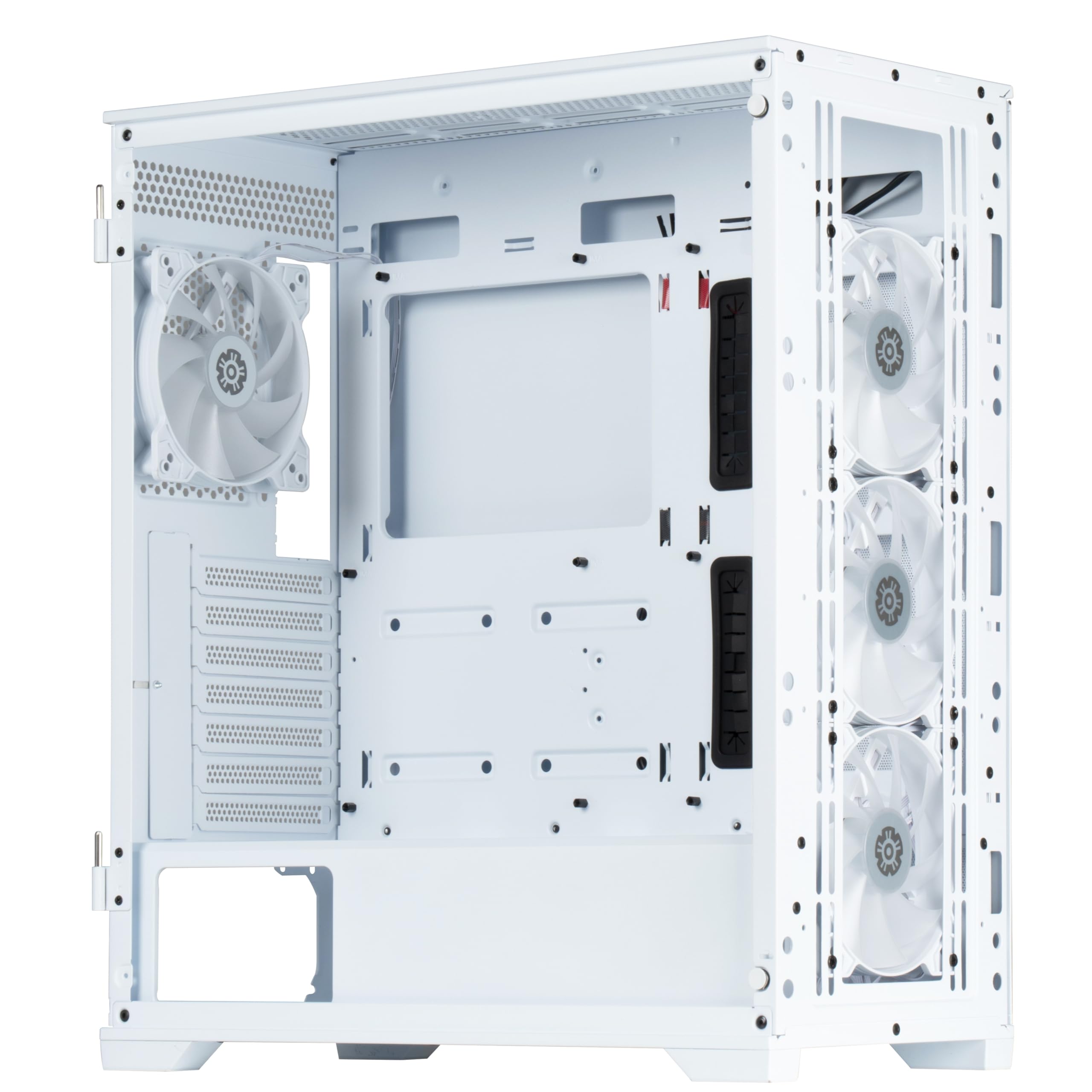 Boîtier PC Gamer MarbleShell MS31 Blanc + 4 Ventilateurs ARGB PWM et Support VGA Inclus