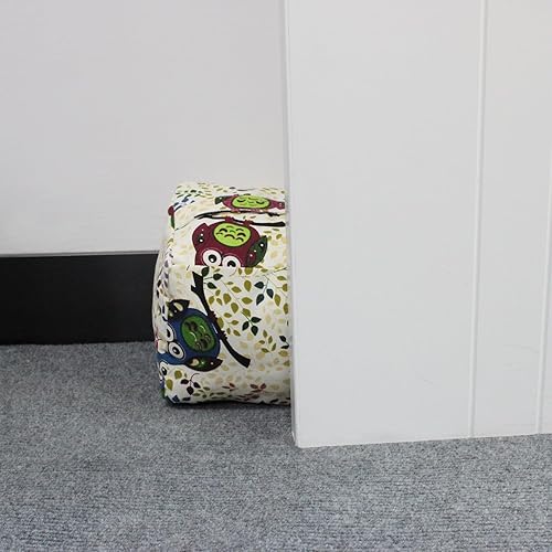 Vista 162 de Tope de puerta decorativo con peso, tope de puerta de tela con asa, cubo cuadrado resistente, protectores de pared para el hogar, oficina, A