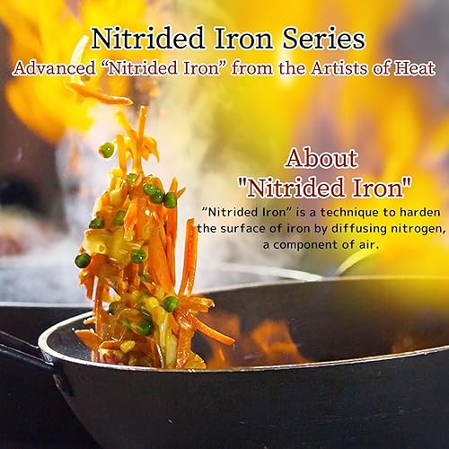 Miniatura 3 de Nitrided Flat-Bottom Wok with Handle, Woks, Stir Fry Pans 12.99 Inch 33cm