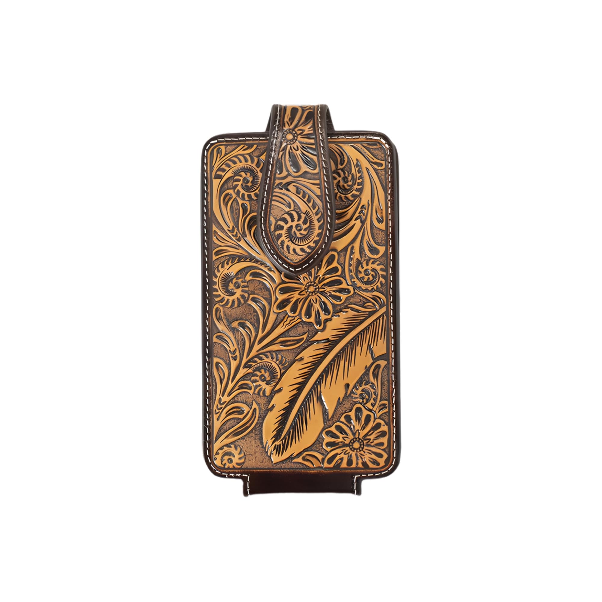 Coque Ariat pour téléphone portable rigide à motif floral marron