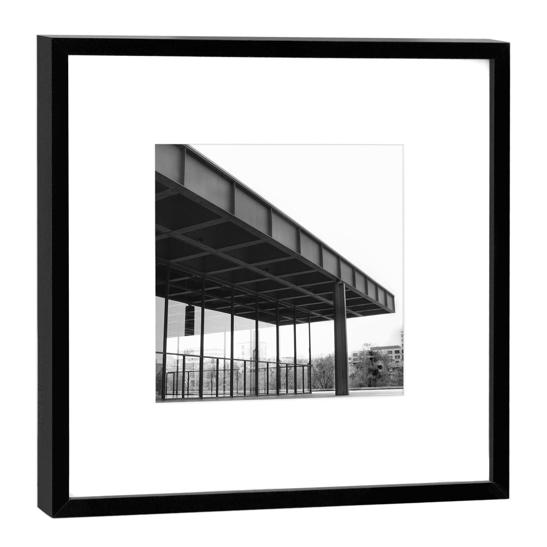 Photographie Nouvelle Galerie Berlin avec cadre en bois noir 52x52