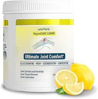 Univera RegeniCARE Canister, Glucosamine, Chondroitin, MSM, Univestin, Restores Cartilage, Supports Joint Comfort + Mobility + Flexibility, 30-Day Supply (Lemon Flavor)