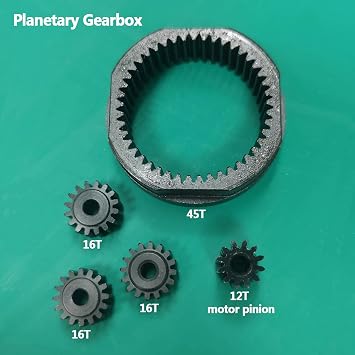 SCX10 II Planetary Gearbox Transfer Case Short Drive Shaft Skid Plate Front Motor Mount for 1/10 RC Crawler Chassis SCX10 II Upgrades Accessories (Black)