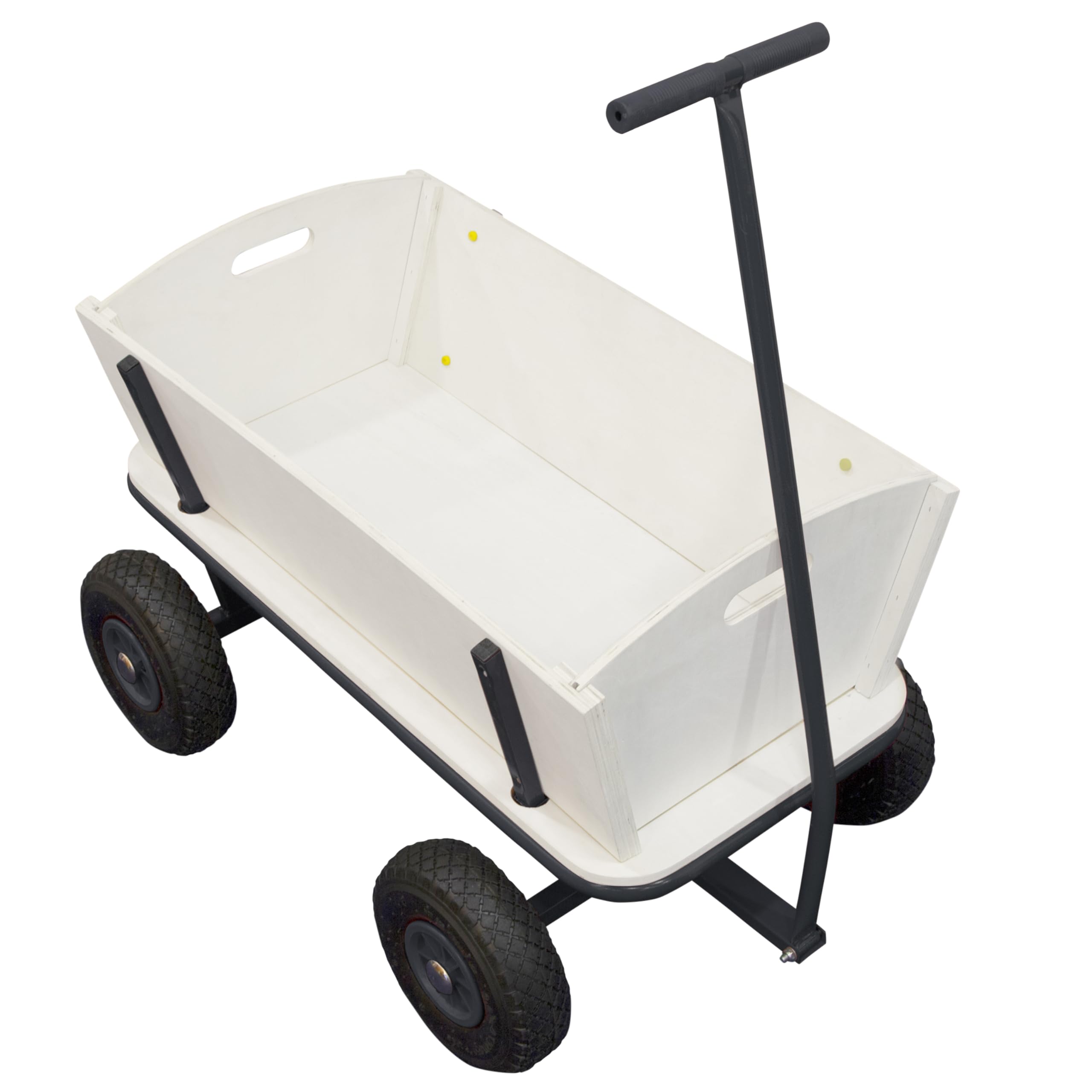 Sunny Billy Beach Wagon Bollerwagen in Anthrazit | Handwagen aus Holz mit Luftreifen | Belastbar bis 100 kg | 94x61x97cm