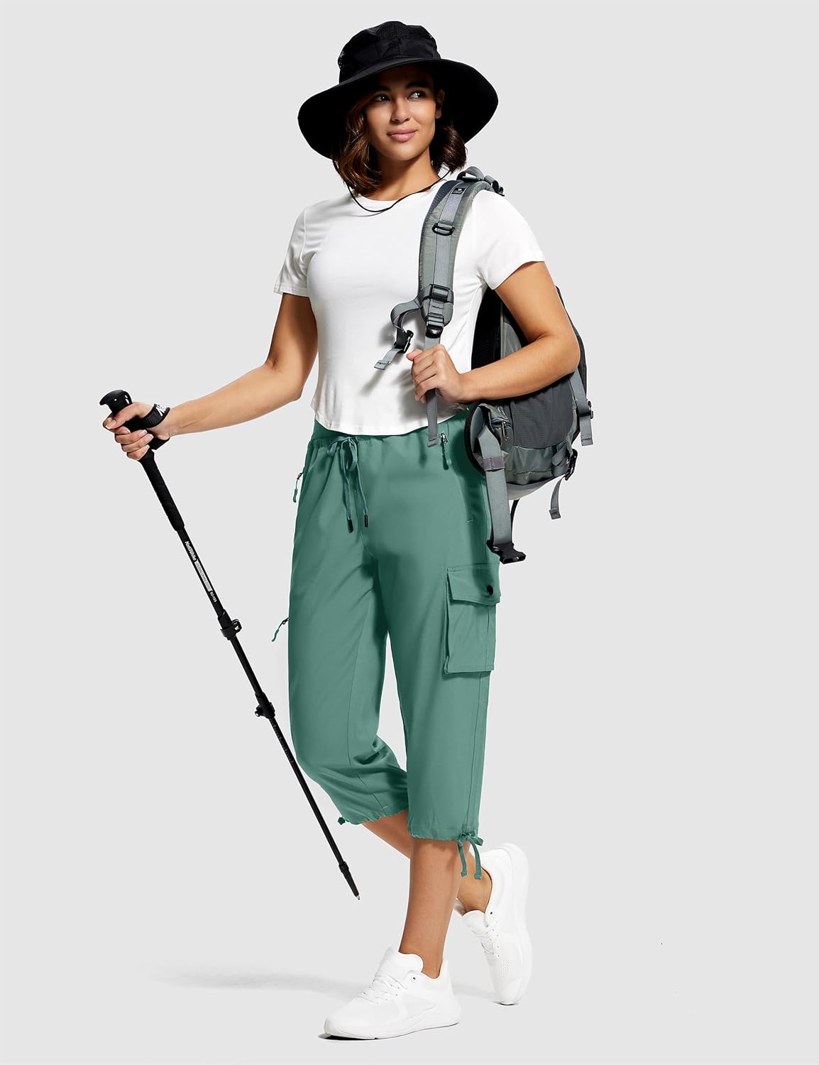 Hiking Capris for Women with Pockets Lightweight Quick Dry Cargo Capri Travel Pants Women Casual Women's Capris - Image 4