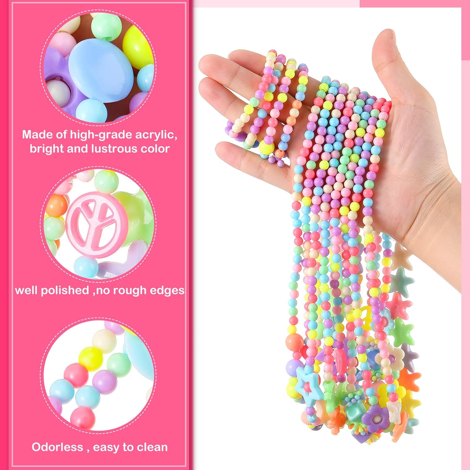 MTLEE 24 Pcs Play Jewelry for Girls Little Girls Princess Necklace Bracelet Kid Candy Beaded Necklace Colorful Beads Jewelry Bracelet for Dress Up Toddler Kid Gift Princess Costume Accessories : Toys & Games