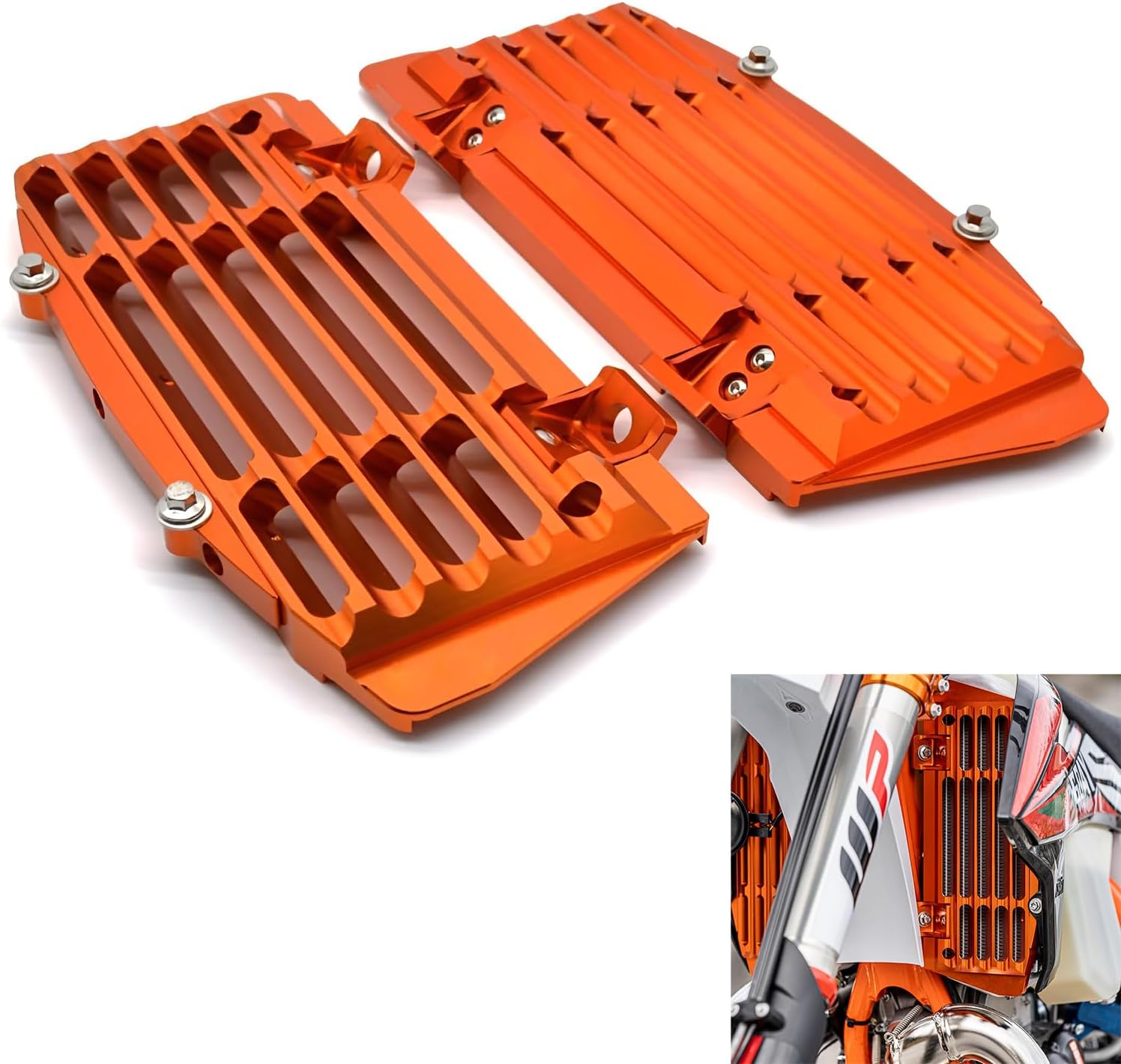 POWERPARTS Radiator Guard Aluminum Orange for KTM 2019-2023| Replaces OEM Part 7913503400030