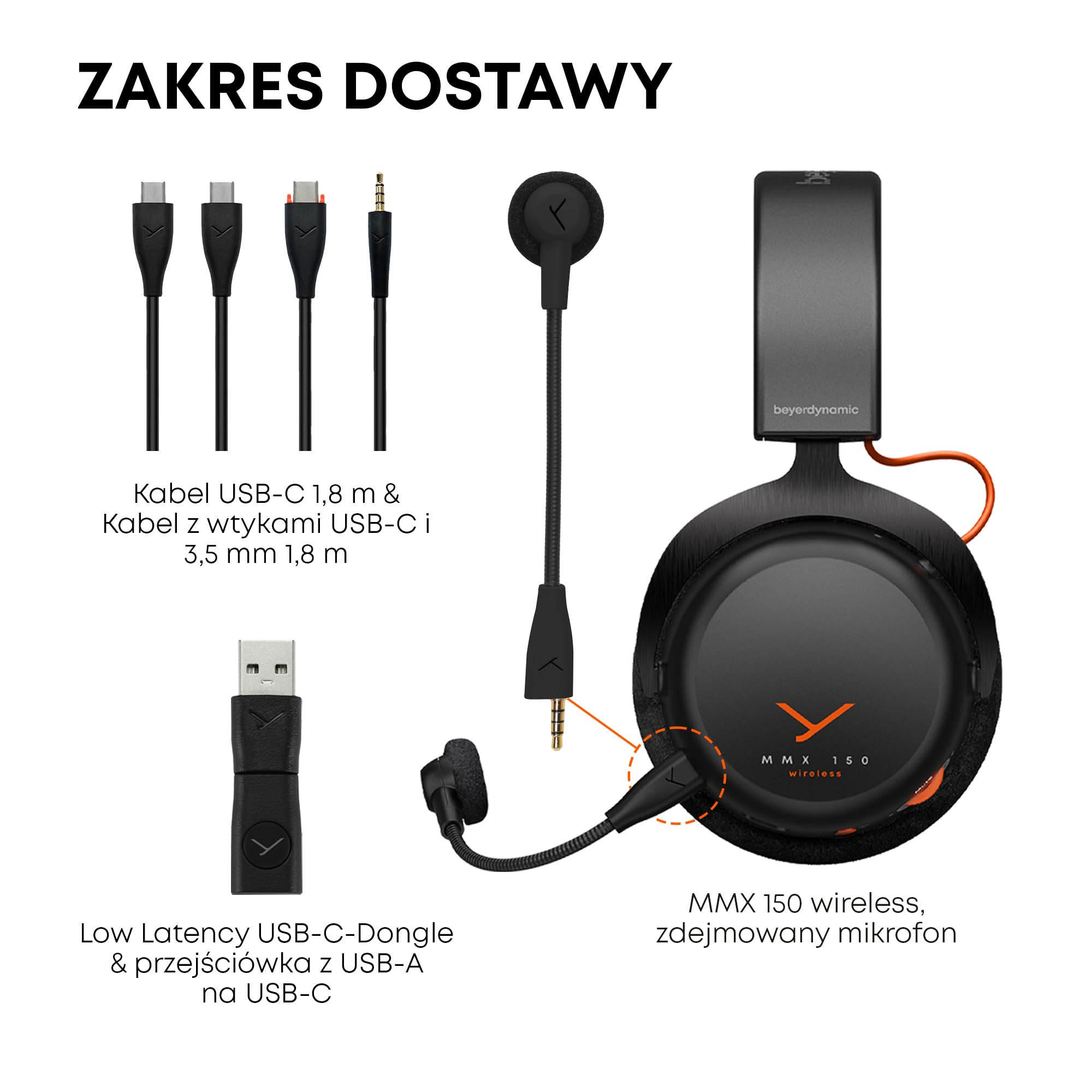 beyerdynamic MMX 150 Wireless – Bezprzewodowy zestaw słuchawkowy do gier z aplikacją do personalizacji dźwięku, welurowymi nausznikami i 50-godzinnym czasem pracy baterii w czarno