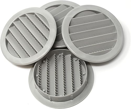 Vista 44 de Cubierta redonda de rejilla de plástico de 3 pulgadas para rejilla de ventilación de reptiles (16, gris)