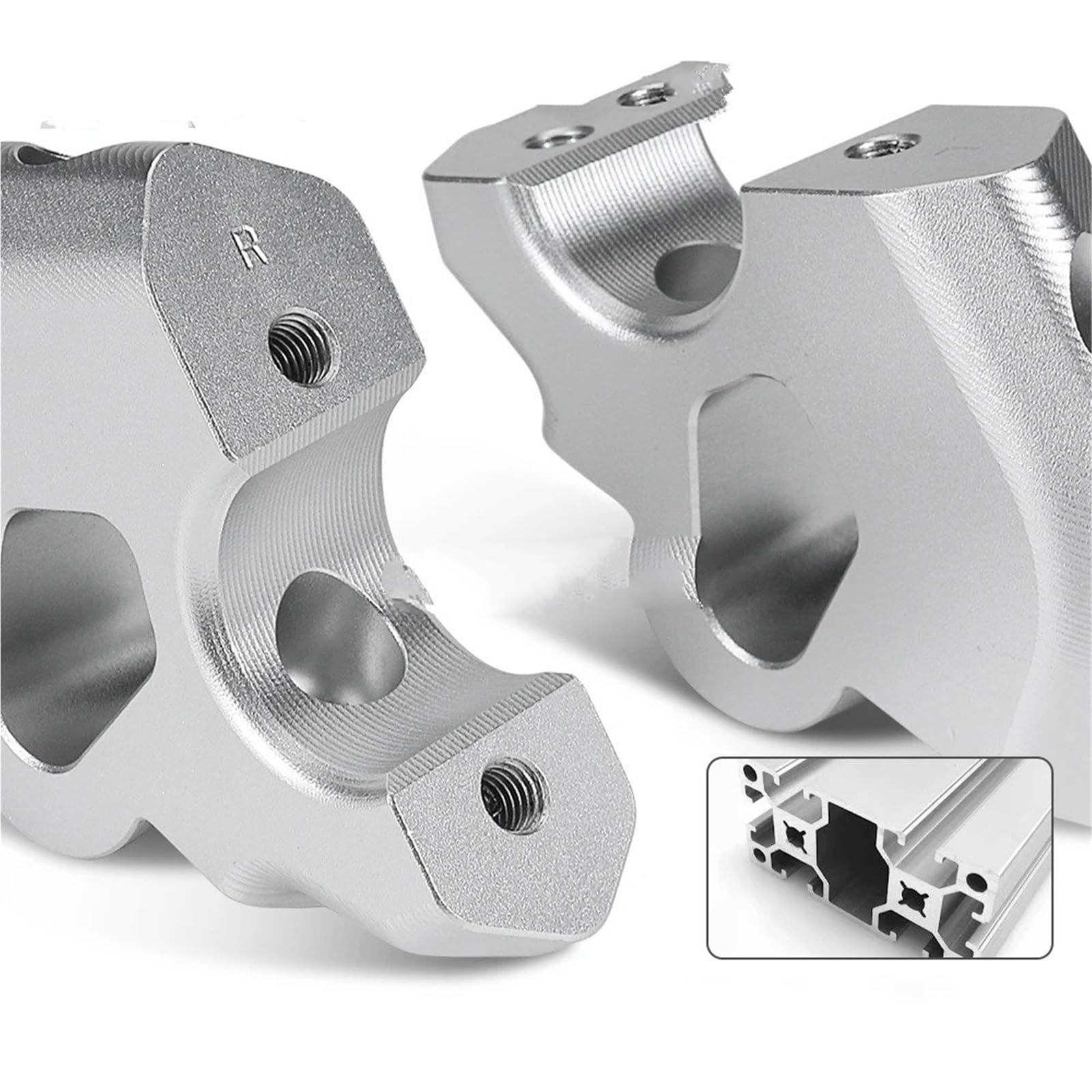 Riser Manubrio Moto Per BMW R 1300 RT 2025- R 1300 GS 2023- R 1300 GS ADV 2024- Accessori Riser Manubrio Moto(D'argento)