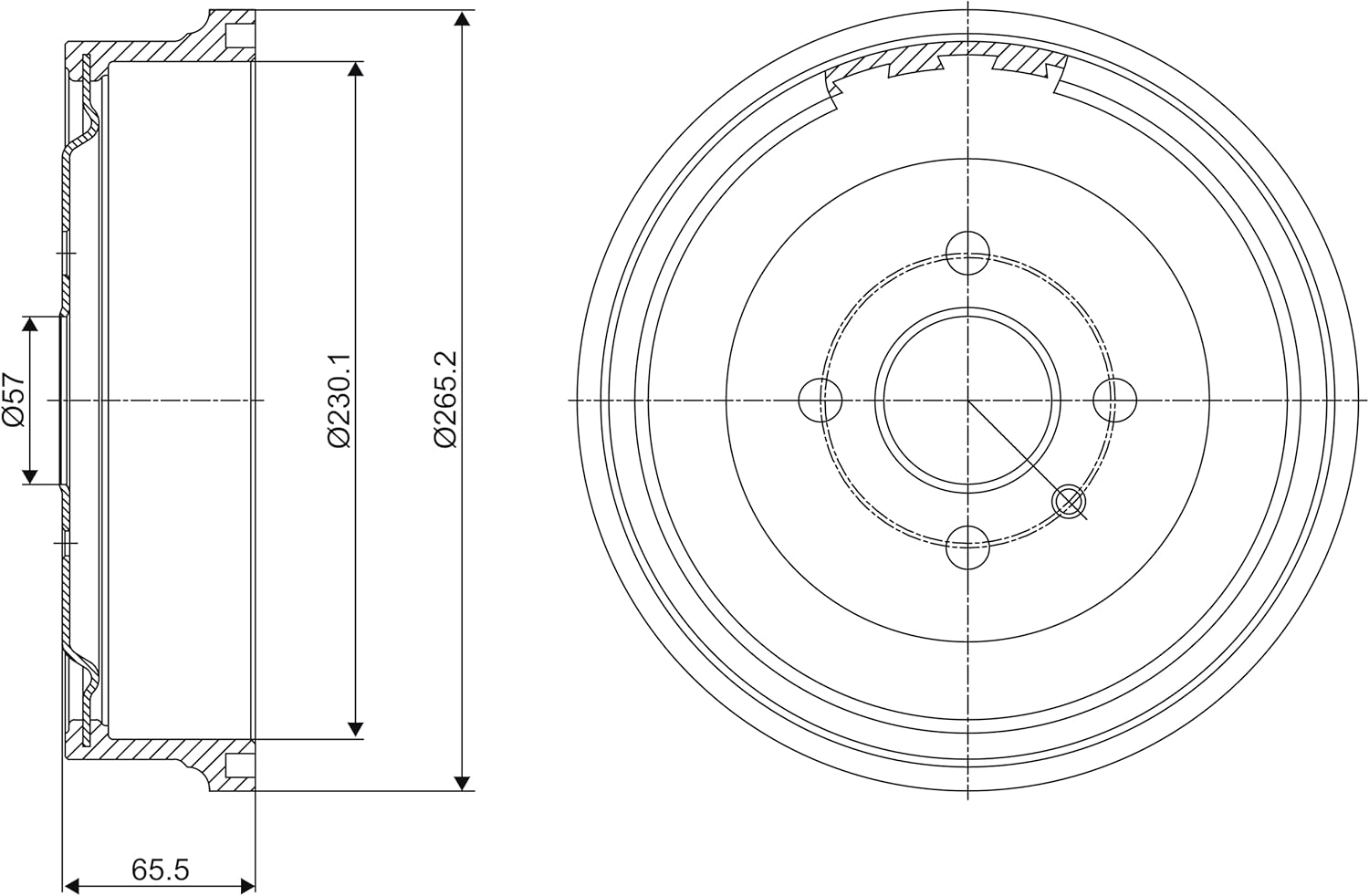 VALEO 237072 Brake Drum
