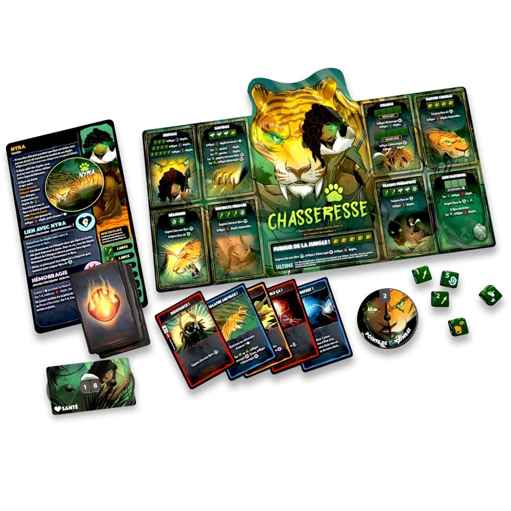 LUCKY DUCK GAMES | Dice Throne: Tacticista vs Cazadora | Juego de Mesa para Adultos y Niños | Juego de Estrategia | Combate de Dados y Poderes | 2 Jugadores | 20-40 Min | Español