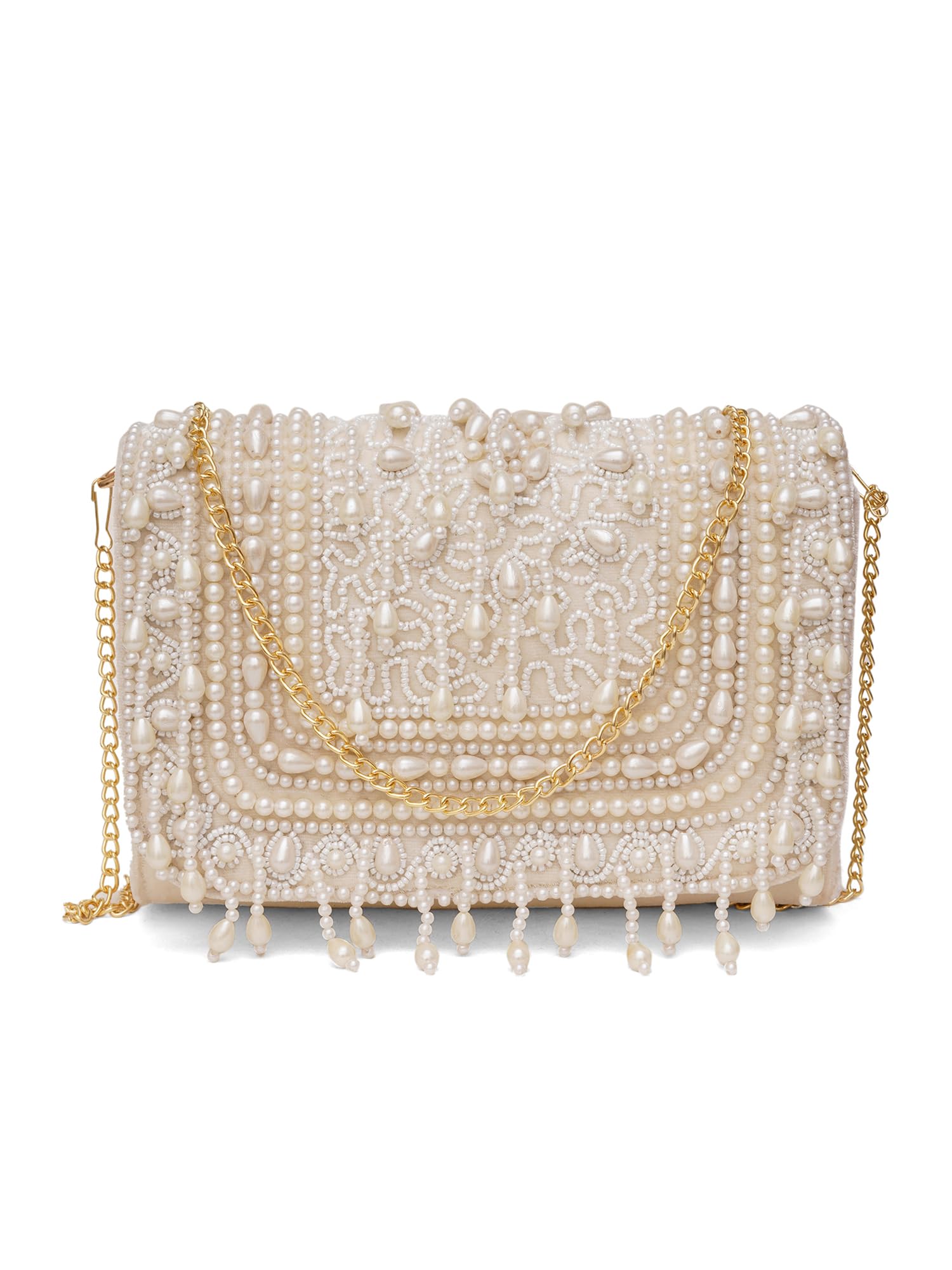Women's Velvet Hand Embroidery Box Clutch Bag-image-29