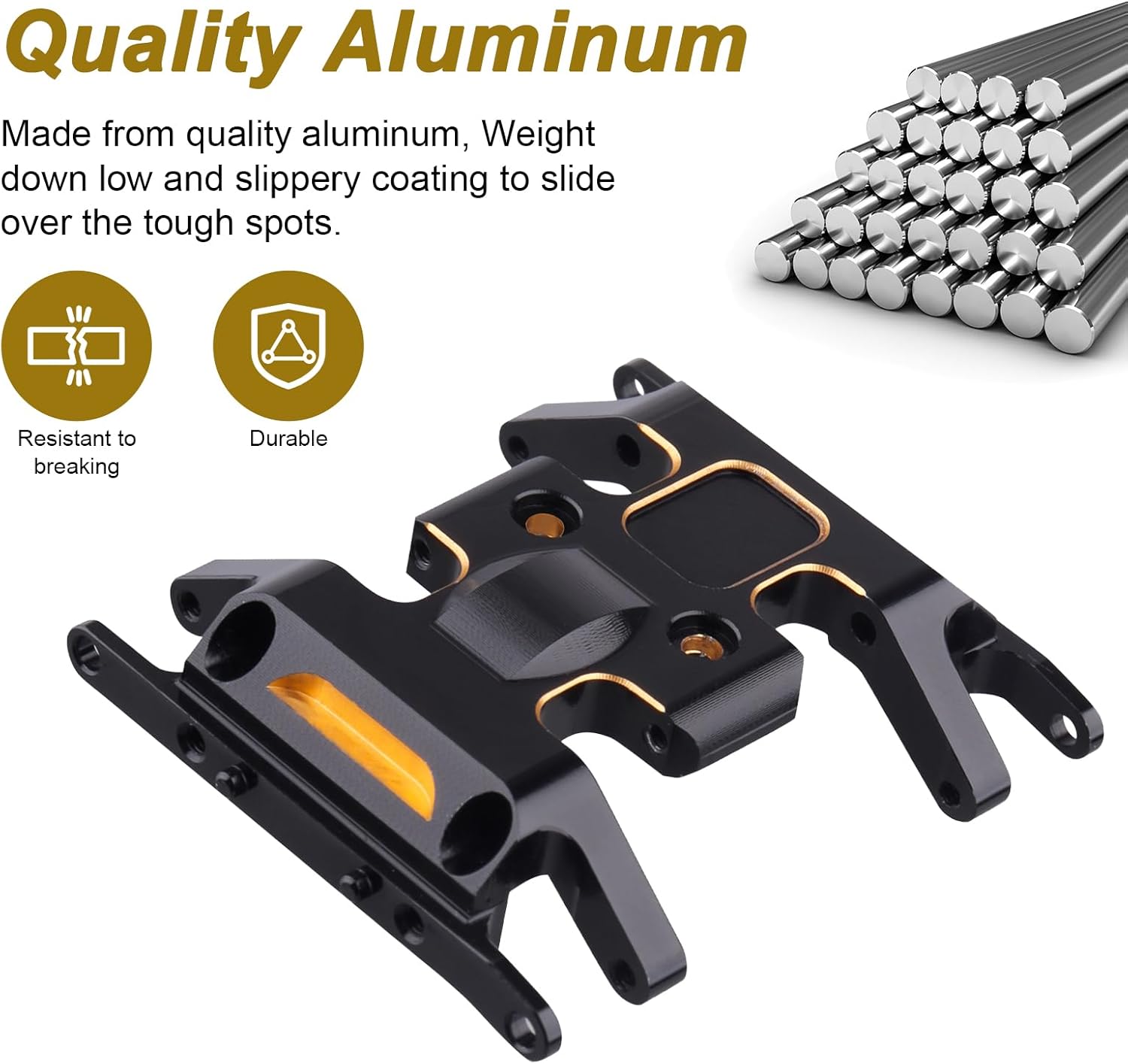 Aluminum Chassis Skid Plate for 1/24 Axial SCX24 Deadbolt Crawler Car AXI90081 Upgrades Parts